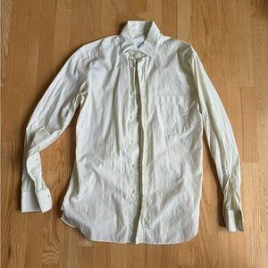 Yellow and white striped Zegna shirt